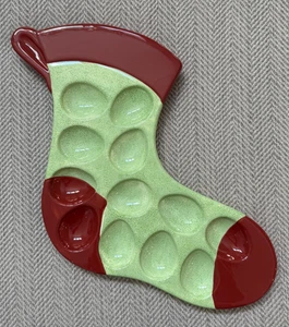 Córcega Vacaciones Edredón Medias Bandeja de Huevos Diablos Pintado a Mano Cerámica Navidad - Imagen 1 de 6