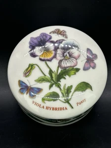 PORTMEIRION Botanic Garden Collection Round Shape Pansy Motif Covered Box BN20 - Picture 1 of 12
