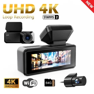 4K Dash Cam Front and Rear View 170° Car Camera Night Vision with Built in WiFi - Picture 1 of 15