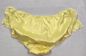 Bragas de satén elásticas brillantes hipster de colección encaje lunares amarillos XL 8 - Imagen 1 de 4