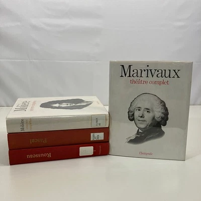 4 FRENCH l'Integrale Books Ex-Library Vintage 1960s Seuil Lot Marivaux Rousseau - Image 1 of 4