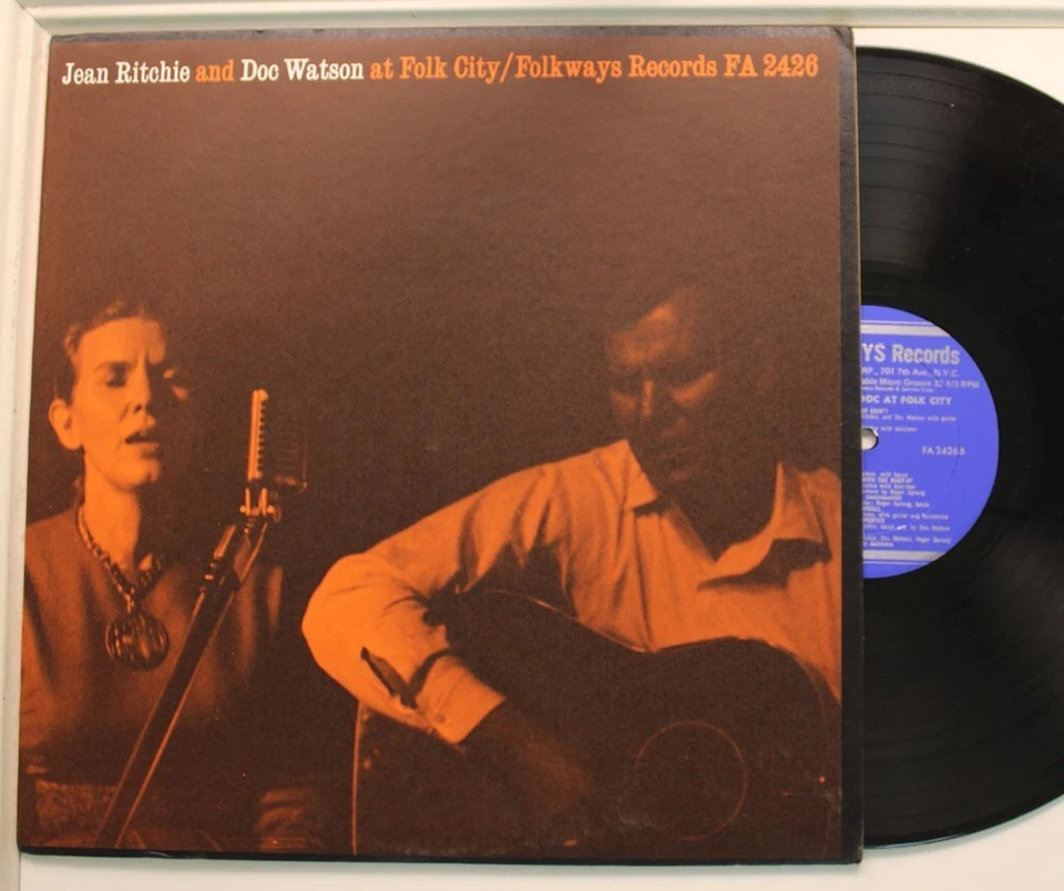 Jean Ritchie & Doc Watson Lp At Folk City (w/ Insert) On Folkways - Vg / Vg - Image 1 of 1