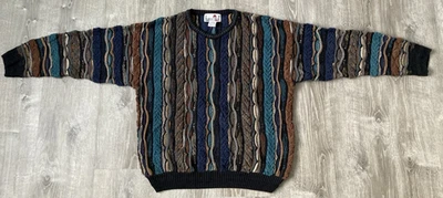 Vintage Florence Tricot Sweater Men's XL Coogi Style 3D Textured Knit 90s - Image 1 of 4