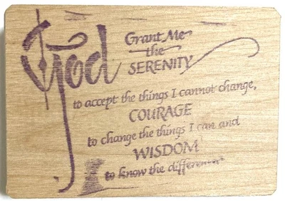 Резиновый штамп Serenity Prayer деревянное крепление 2,5x3,5 дюйма религиозный христианский God Courage - Изображение 1 из 3
