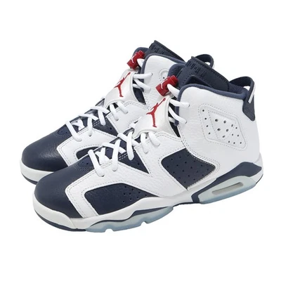 耐克 Air Jordan 6 复古 GS AJ6 奥林匹克 2024 儿童青少年休闲鞋 384665-164 — 第 1/4 张图片