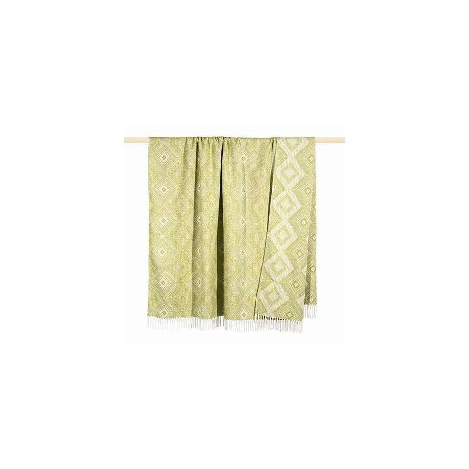 pad Decke Wohndecke Nordic 150x200 cm Muster Fransen grün Kuscheldecke Decke - Bild 1 von 1
