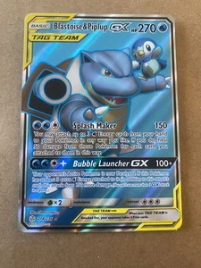 Blastoise & Piplup Gx 214/236 Full Art Cosmic Eclipse Pokémon TCG (NM) - Picture 1 of 10