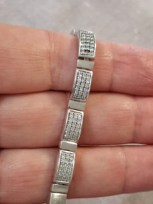 Modernes Silber 925 Armband massiv klare Steine von ESPRIT ca.  18,5-19,5 cm - Bild 1 von 4