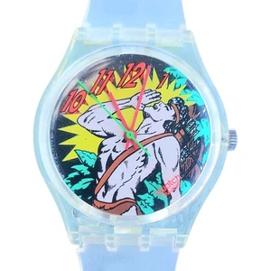 Swatch Uhr OONGAWAH! GK193 1995 Dummy mit neuem transparentem Jelly Band - Bild 1 von 7