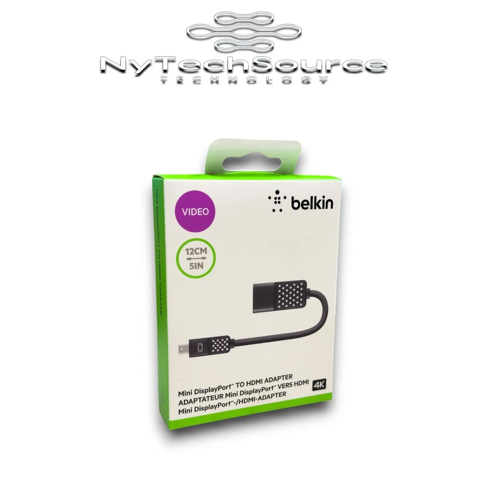 Belkin f2cd079bt Mini DisplayPort DP to HDMI Cable Adapter, 4k - Image 1 of 2