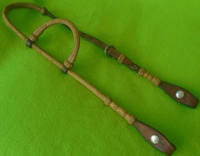 COWBOY TACK ~ DENNIS MORELAND Braided RAWHIDE Headstall Bridle~Silver Bit Concho - Image 1 of 4