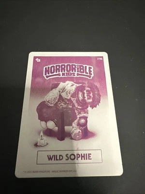 Horrorible Kids Series 9 #278b Magenta Printing Plate Wild Sophie GPK Pingatore - Image 1 of 3