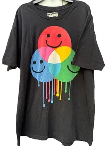 Republic Of Leisure Graffic T Shirt Size L Black Classic Short Sleeves - Picture 1 of 7