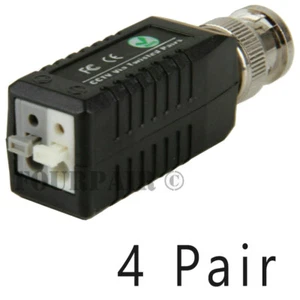8 un. 4 Pares Cámara CCTV Coaxial BNC AHD TVI Video Balun Transceptor a CAT5e/6 5MP - Imagen 1 de 2