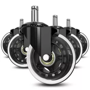 5x Bürostuhl Rollen leise & kratzerfrei Universal Hartbodenrollen 11mm Stuhlroll - Bild 1 von 18