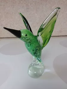 Statuetta GCA Art Glass multicolore volante colibrì stile Murano alta 8 - Foto 1 di 6