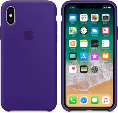 Genuine / Official Apple iPhone X Silicone Case / Cover - Ultra Violet (Purple) - Image 1 of 4