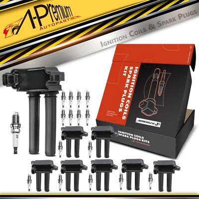8x Ignition Coil + 16x Spark Plugs for Jeep Commander XH Grand Cherokee WK Dodge - image 1 of 4