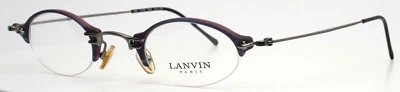 LANVIN 1278 003 Navy Unisex Oval Half Rim Eyeglasses 43-26-140 B:29 - Image 1 of 4