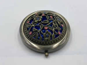 Wunderschöne SFA Doppelspiegel Geldbörse kompakt blau Strass silber Neu im Karton - Bild 1 von 4