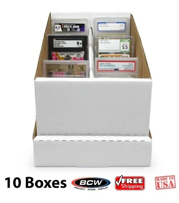 10 BCW Graded Card Shoe Storage Box 2 Row Cardboard Lid PSA Beckett Trading BGS - Image 1 of 4