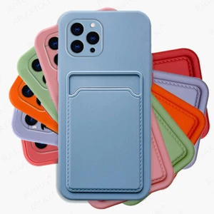 Pour iPhone 16 15 14 Pro MAX 13 12 11 Fente pour carte Antichoc Doux Coque Etui - Bild 1 von 20