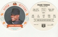 1992 Ben's Super Hitters Frank Thomas Disc Card #11 of 20 White Sox HOF BIG HURT