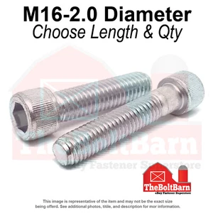 M16-2.0 Class 12.9 Coarse Socket Head Cap Screws Zinc Clear(Choose Length & Qty) - Picture 1 of 15