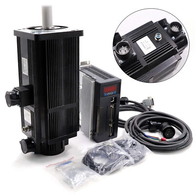 2.3KW 15NM AC Servo Brake Motor Drive &Cable Kit NEMA52 1500RPM Step/Dir Control - Image 1 of 4