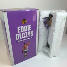 Chicago Blackhawks Eddie Olczyk Bobblehead New NIB Purple Breast Cancer Hockey