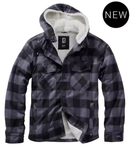 Neu Brandit Lumberjacket hooded Holzfällerhemd Karo Flannell Jacke grau S- 5XL - Bild 1 von 5