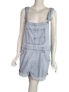 FREE PEOPLE WE THE FREE Ziggy Shortall Light Blue Cotton Denim sz XL - Picture 1 of 4