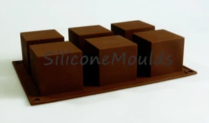 6 celdas CUBOS CUADRADOS Mini Pastel de Boda Silicona Vajilla Molde Chocolate Sartén - Imagen 1 de 5
