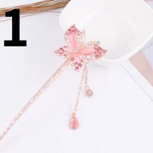 Damen Mädchen Haarstab Kopfschmuck Quaste Blume Strass Braut Hochzeit Ethno - Bild 1 von 18