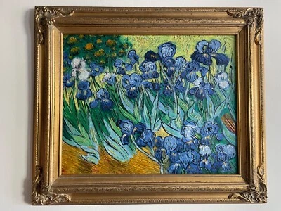 After Vincent van Gogh, Irises, oil on canvas, gold frame - Image 1 of 4