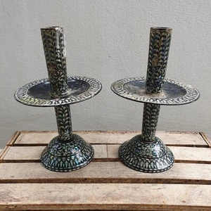 Antique/Vintage Matched Pair of Vintage Candlesticks Amazing Hand Work - Picture 1 of 12