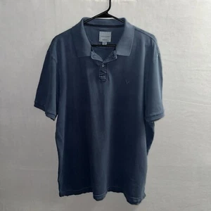 Polo American Eagle Outfitters uomo 2XL blu manica corta logo super morbida - Foto 1 di 10