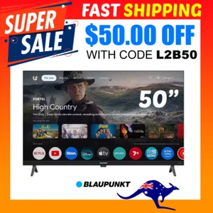 Blaupunkt 50" Google Smart QLED FHD TV Bluetooth WiFi Netflix Amazon Chromecast - Picture 1 of 6