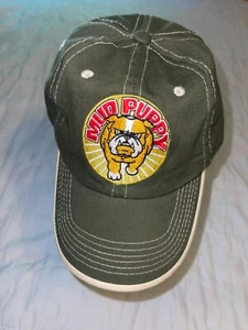 VINTAGE  MUD PUPPY HAT CAP  ARMY GREEN/BEIGE  ADJ.  USA  BULLDOG    N N T - Picture 1 of 5
