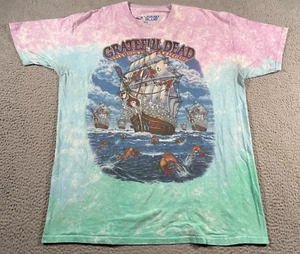 Camicia Vintage Blu Liquido Grateful Dead Uomo 2XL Ship Of Fools Tie Dye 2001 - Foto 1 di 8