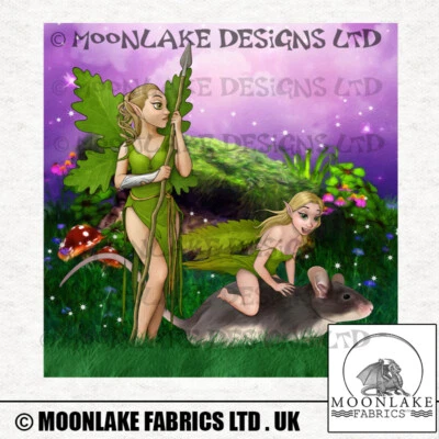 MOONLAKE FABRICS LTD Fee, Eiche & Rowan Fantasy Stoff Basteln Paneele in 100% Baumwolle oder Polyester