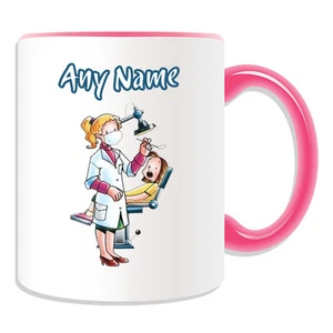 Personalised Gift Dentist Female Mug Money Box Cup White Lab Coat Dental Patient - Picture 1 of 20