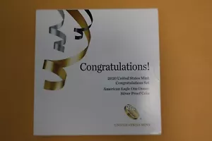 2020 W PROOF SILVER EAGLE CONGRATULATION SET - Picture 1 of 6