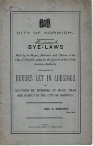 City Of Norwich Byelaws With Respect To Houses Let In Lodgings, 1895 Booklet - Picture 1 of 1