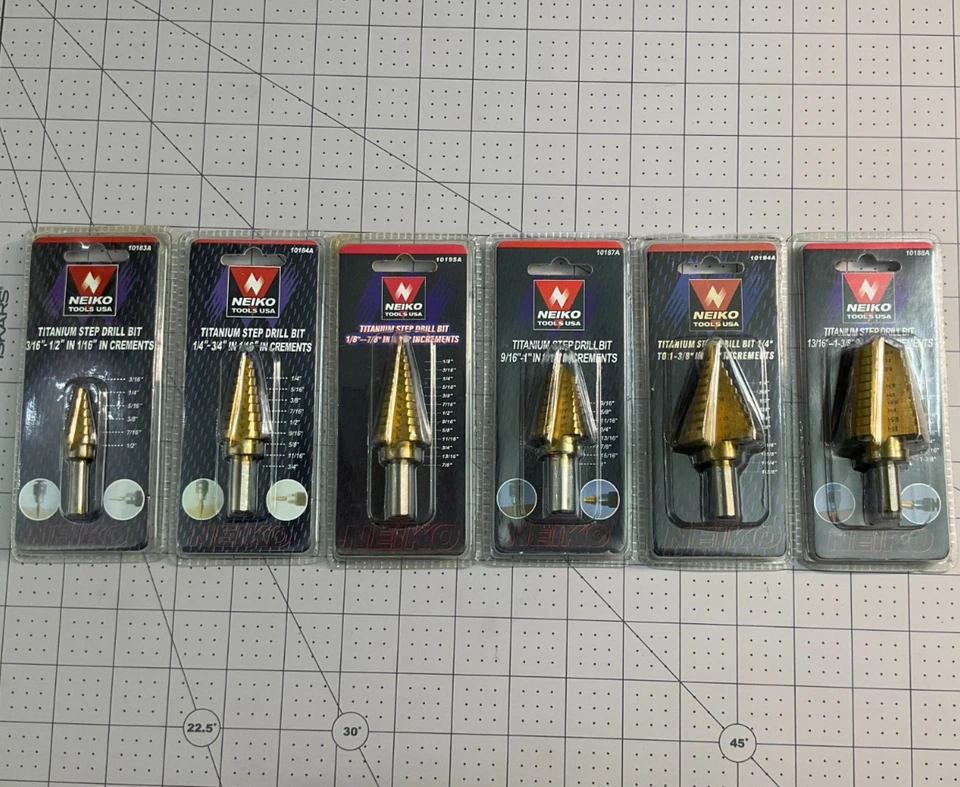 Broca escalonada de titanio Neiko acero de alta velocidad nueva sellada elige el tamaño Foto 1 de 1