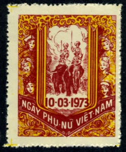 SOUTH VIETNAM 1973 Label Women's Day: Trung Sisters Fighting on Elephant MNH - Bild 1 von 1