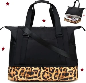 Travel Duffel Bag Weekender Carry On luggage sleeve shoe pouch - Picture 1 of 6