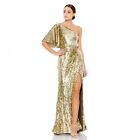 NWT Mac Duggal 93540 Embellished Cap Sleeve Cowl Neck Trumpet Gown Size 10