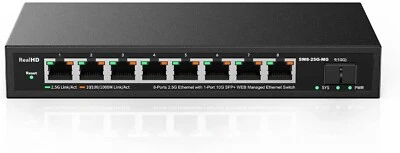 8 Port 2.5G Ethernet Managed Network Switch w/10G SFP 60G Bandwith10-100-1000Mbp - Image 1 of 4