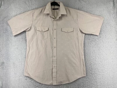 Camisa Roper Para Hombre Extra Grande Beige Bordada Caballo Estampado Perla A Presión Foto 1 de 4
